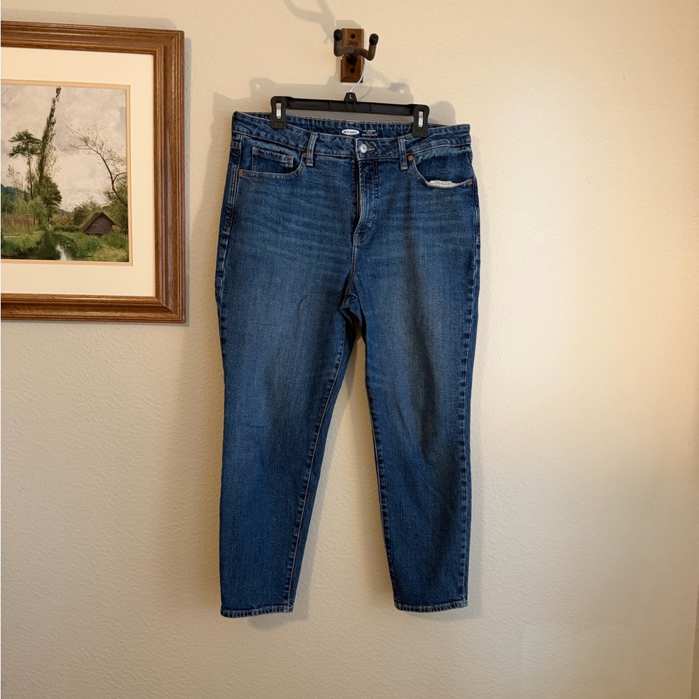 Old Navy “OG High Rise Straight” Dark Blue Jeans